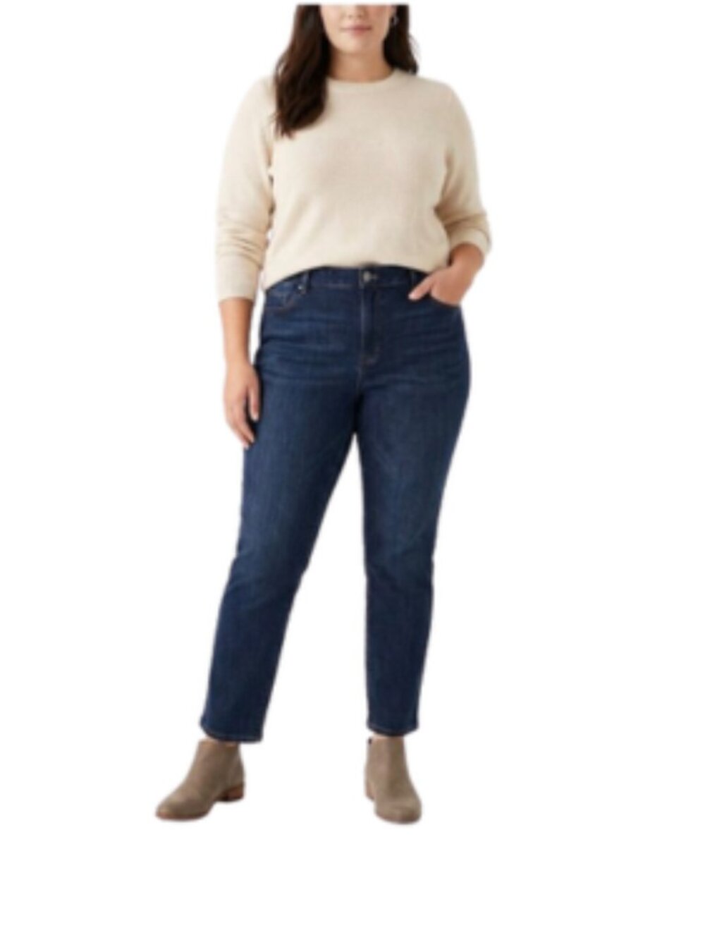 J. Jill Denim Authentic Fit Slim Ankle Dark Wash High Waist Elastic Stretch, 18W